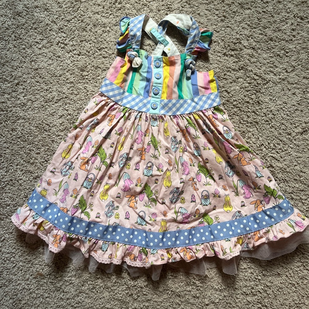 Matilda Jane Multicolor Striped and Floral Kids Dress